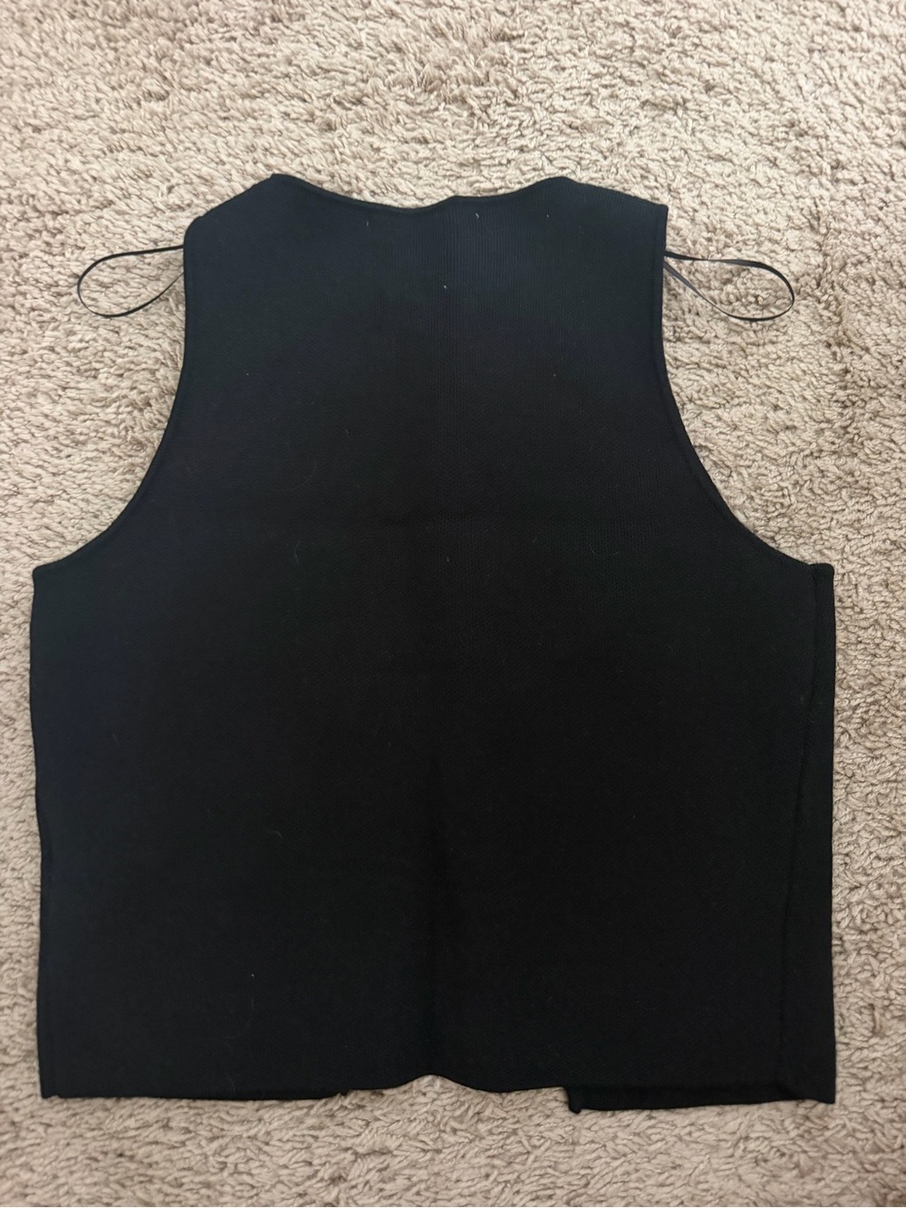 Zara Black Sleeveless Knit Tank with Center Buttons - Picture 3 of 3